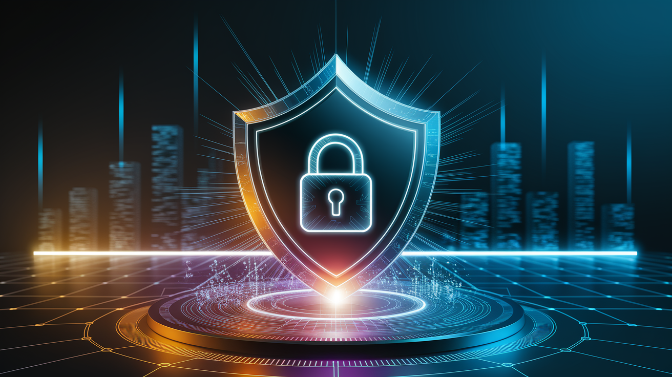 Concepto de seguridad Zero Trust con escudo digital y redes protegidas